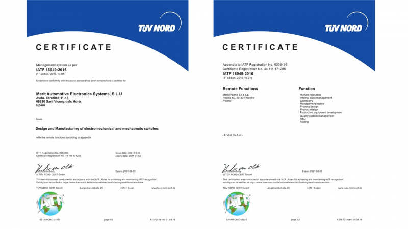 IATF16949: 2016 re-certification